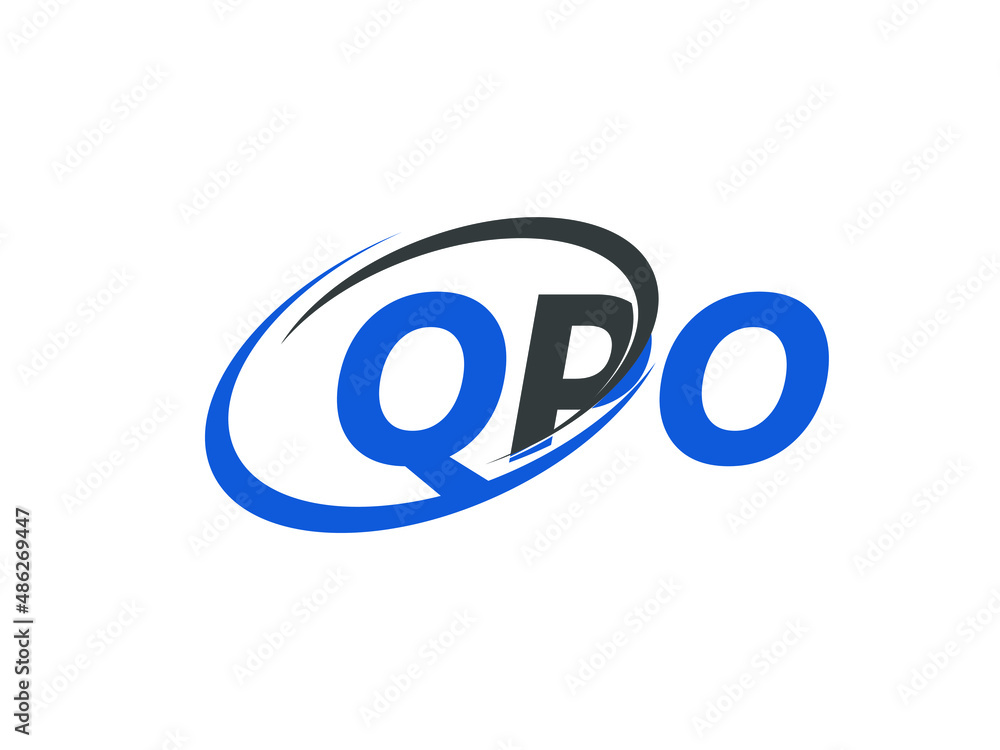 QPO letter creative modern elegant swoosh logo design QPO letter creative modern elegant swoosh logo design