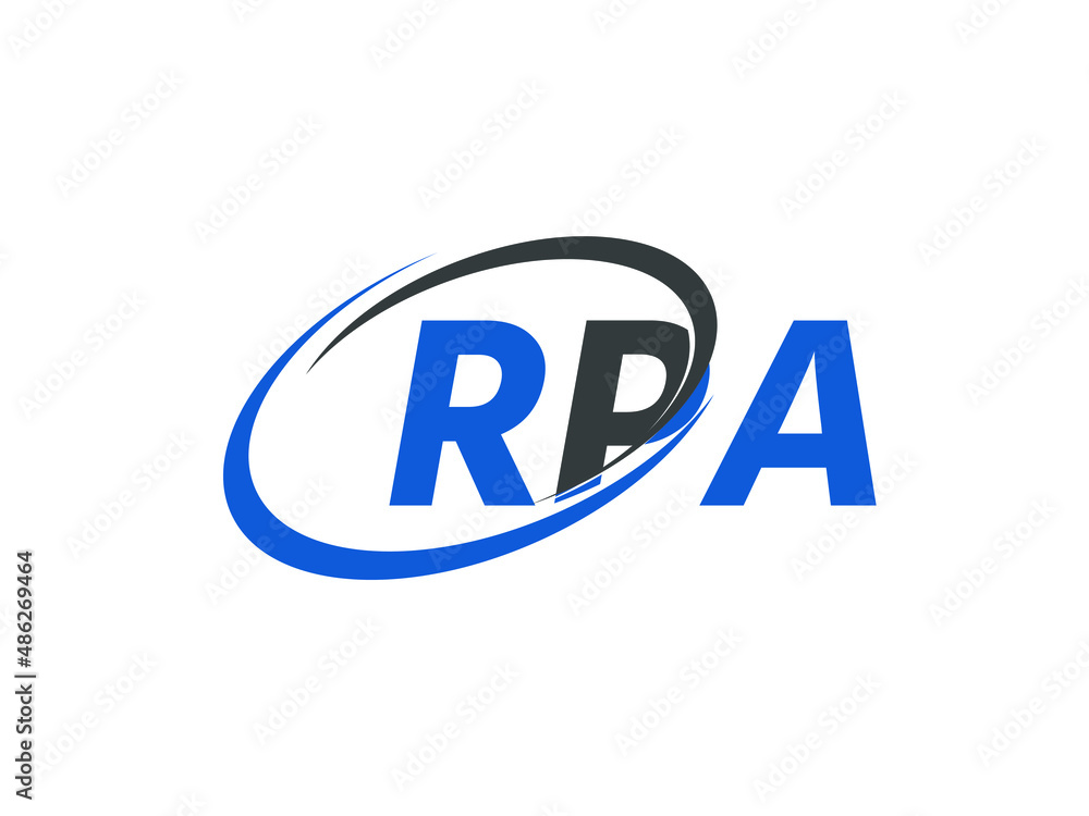 RPA letter creative modern elegant swoosh logo design RPA letter creative modern elegant swoosh logo design