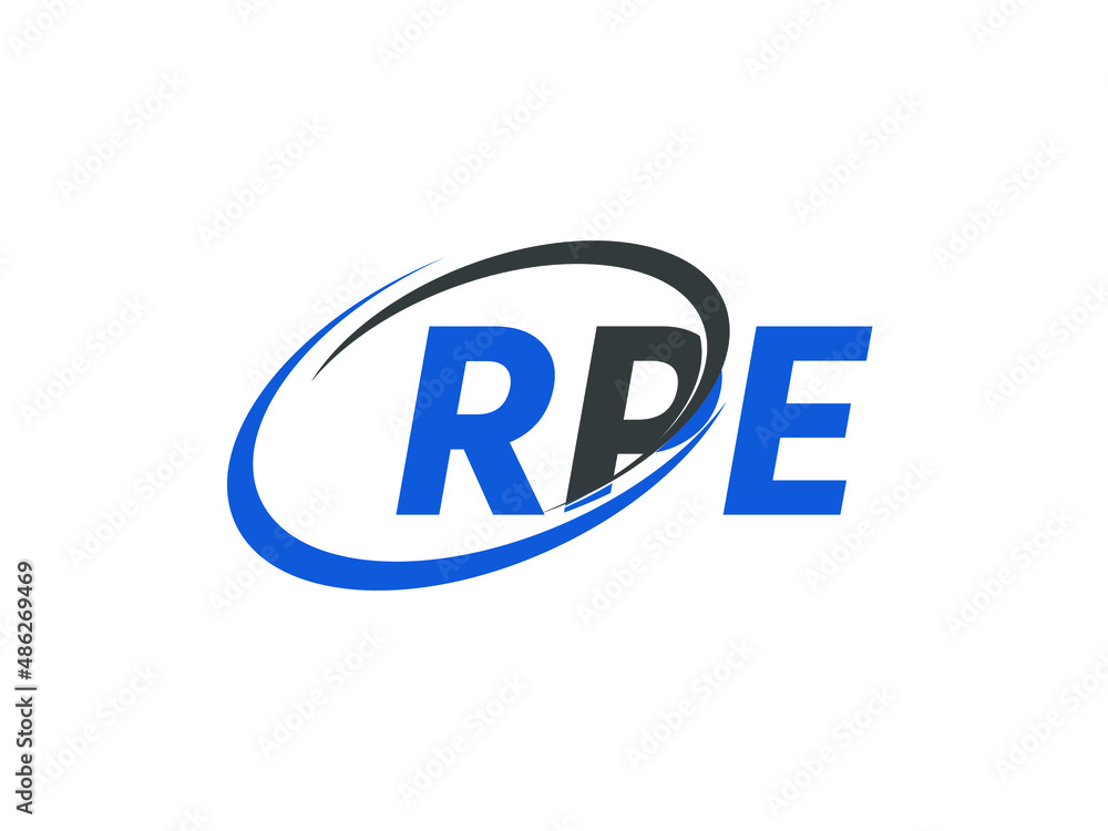 RPE letter creative modern elegant swoosh logo design RPE letter creative modern elegant swoosh logo design