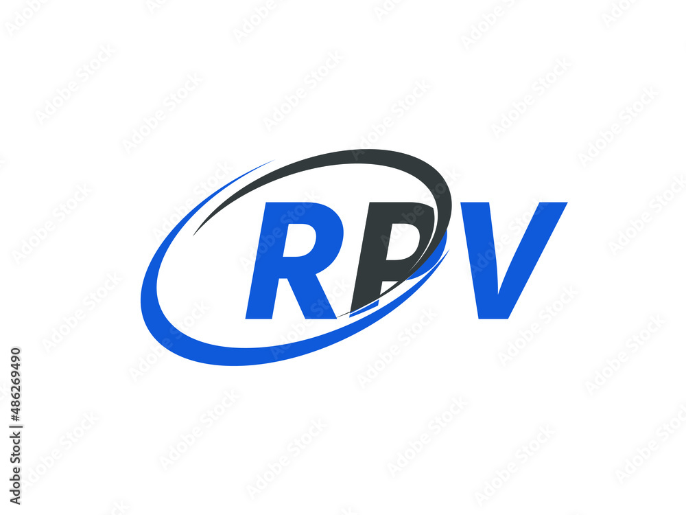 RPV letter creative modern elegant swoosh logo design RPV letter creative modern elegant swoosh logo design