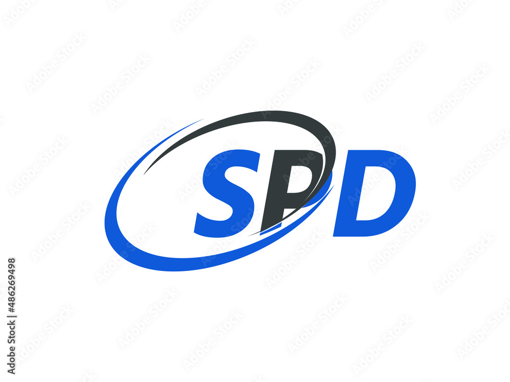 SPD letter creative modern elegant swoosh logo design