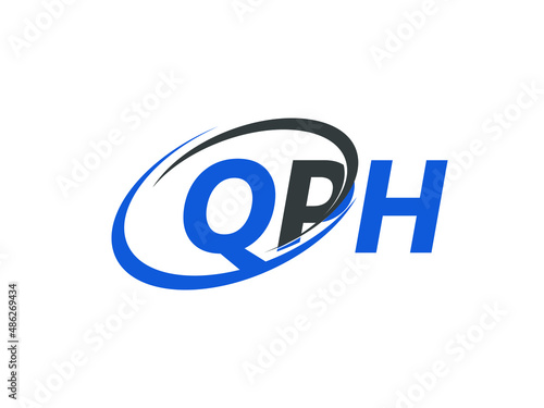 QPH letter creative modern elegant swoosh logo design