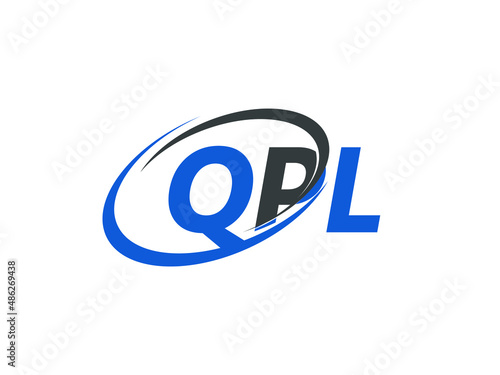 QPL letter creative modern elegant swoosh logo design