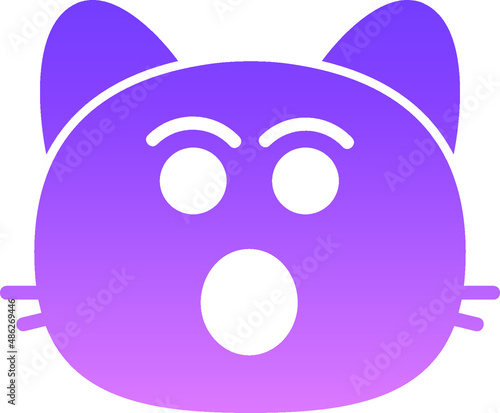 cat amazed Glyph Gradient