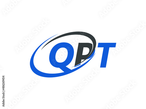 QPT letter creative modern elegant swoosh logo design