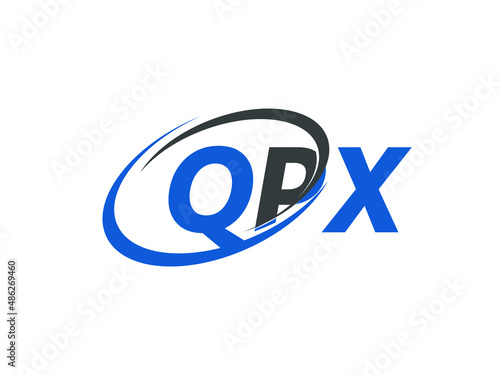 QPX letter creative modern elegant swoosh logo design photo