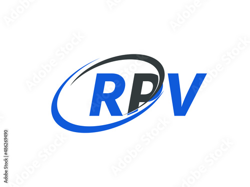 RPV letter creative modern elegant swoosh logo design