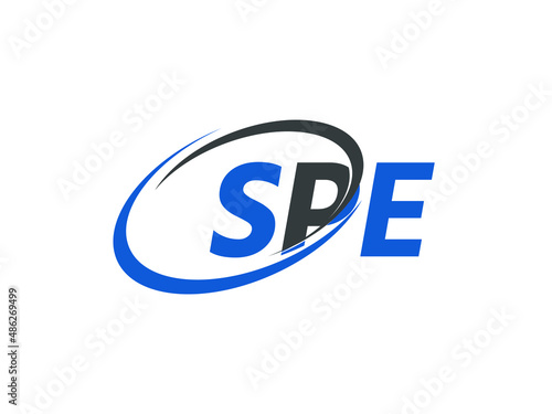 SPE letter creative modern elegant swoosh logo design