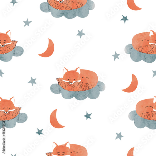 Seamless pattern with cute ...