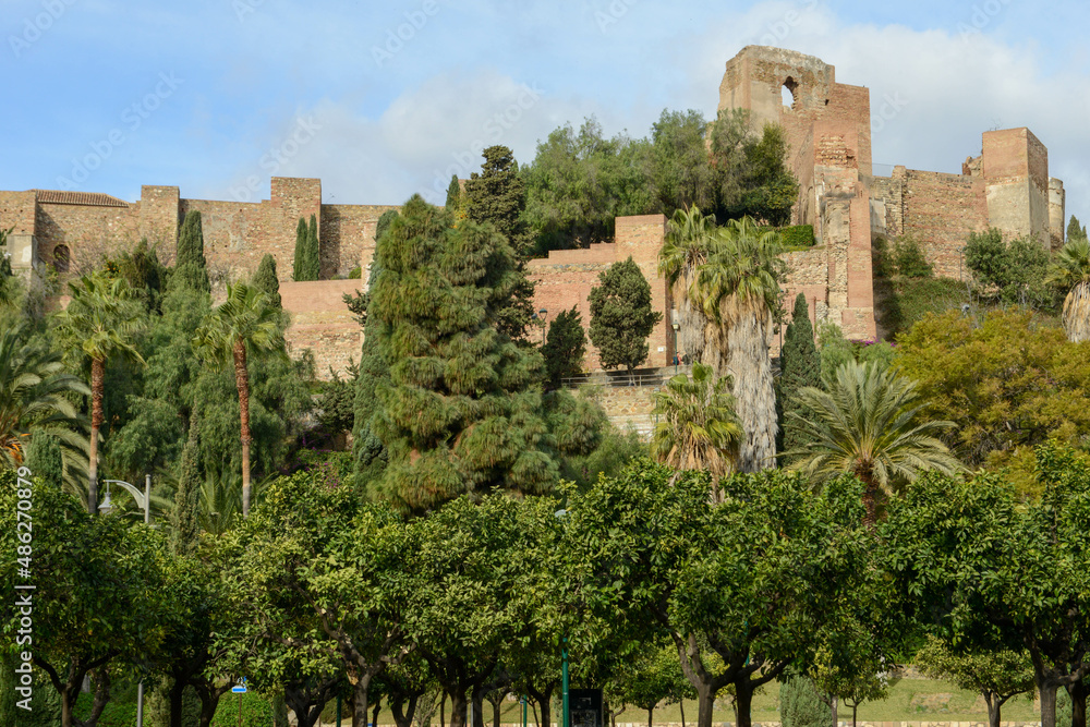 View at Alcazaba fort of Malaga in Spain
