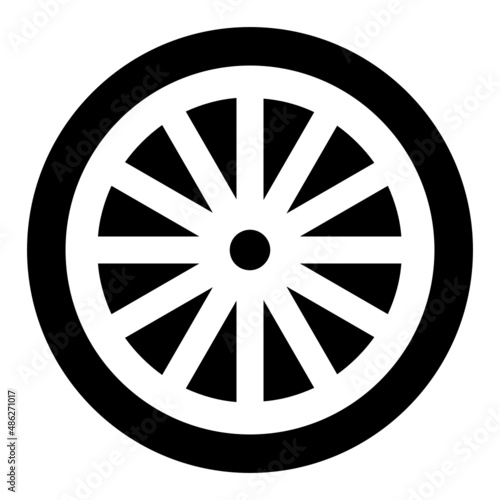 Bike Rim and Tire Complete Concept Vector Glyph Icon Design,Cycling Sport Symbol, Bicycling Sign, Biking Equipment Stock Illustration