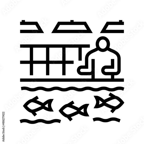 hatcheries salmon line icon vector. hatcheries salmon sign. isolated contour symbol black illustration