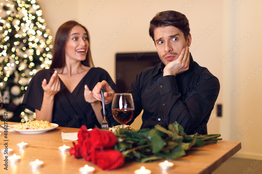 Couple On Unsuccessful Blind Date In Restaurant Couple On Unsuccessful Blind Date In Restaurant