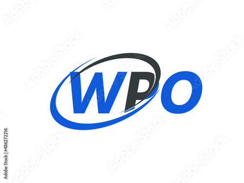 WPO letter creative modern elegant swoosh logo design photo