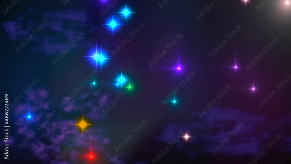 Multi Colored Stars and Gasses in Deep Space Multi Colored Stars and Gasses in Deep Space