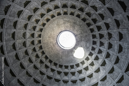 Rome, Italy. Pantheon - the third largest masonry dome in the world with its famous hole in the ceiling.
