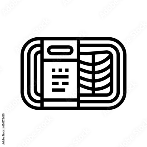 package salmon line icon vector. package salmon sign. isolated contour symbol black illustration
