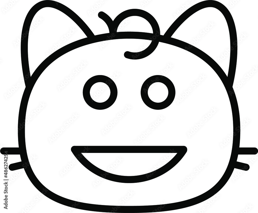 cat grinning I Line Icon cat grinning I Line Icon