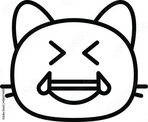 cat lol Line Icon