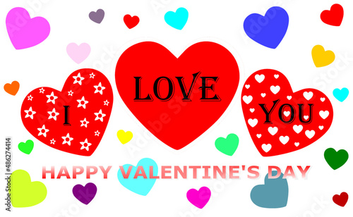 i love you, happy valentines day card, vector background