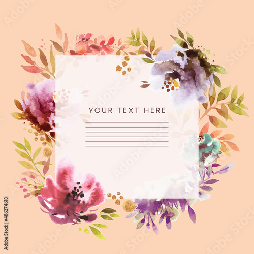 Spring floral design in watercolor style