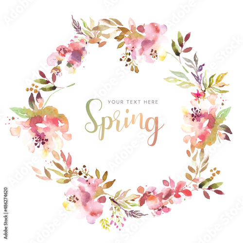Spring floral design in watercolor style