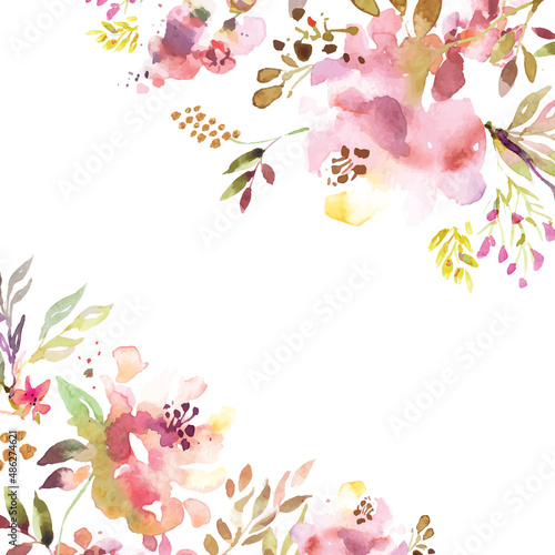 Spring floral design in watercolor style
