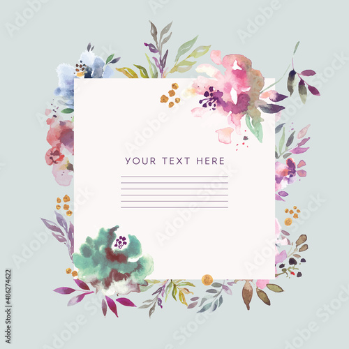 Spring floral design in watercolor style