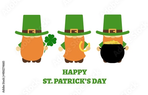 St. Patrick's Day Irish leprechauns with clover for good luck