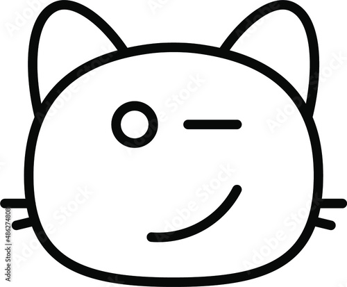 cat wink Line Icon