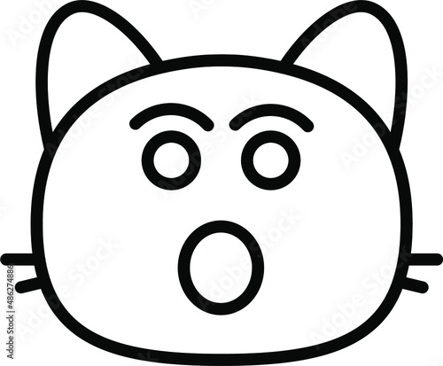 cat amazed Line Icon