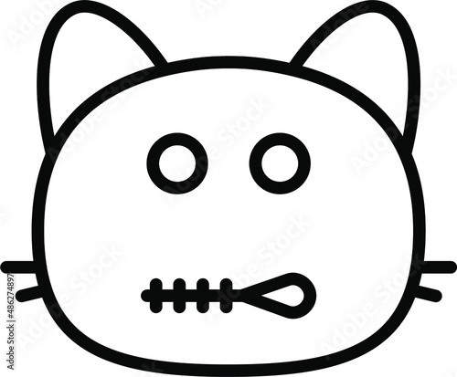 cat zipped Line Icon