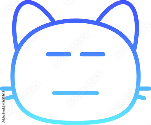 cat expressionless Line Gradient