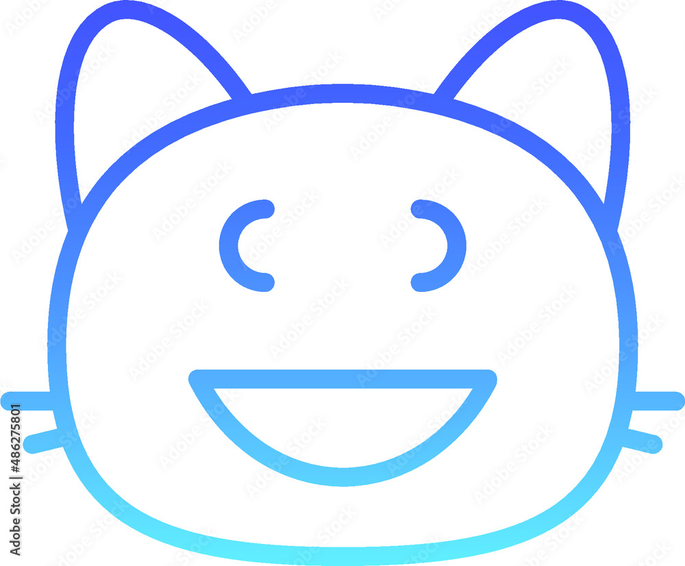 cat grinning VII Line Gradient cat grinning VII Line Gradient