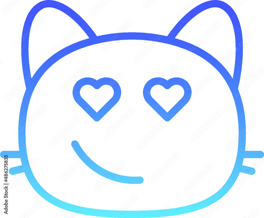 cat heart eyes II Line Gradient cat heart eyes II Line Gradient