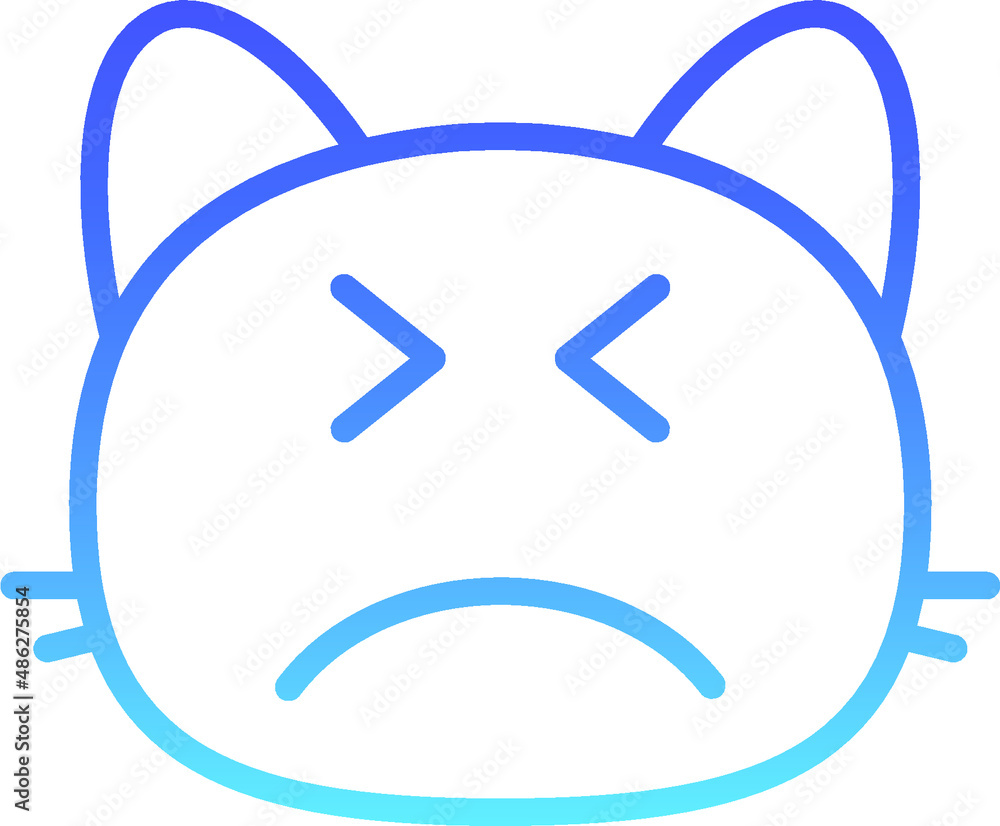 cat irritated Line Gradient cat irritated Line Gradient