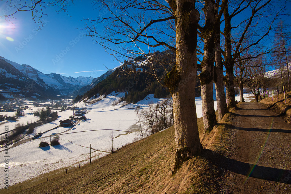 Winter im Kandertal in der Schweiz