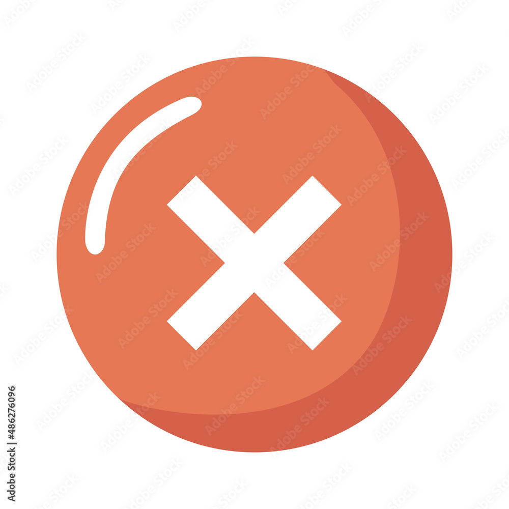 Fototapeta premium x symbol button red