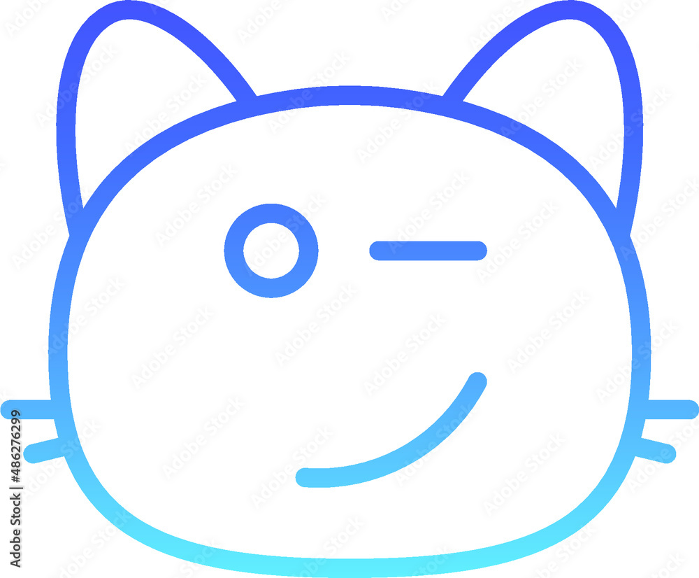cat wink Line Gradient cat wink Line Gradient