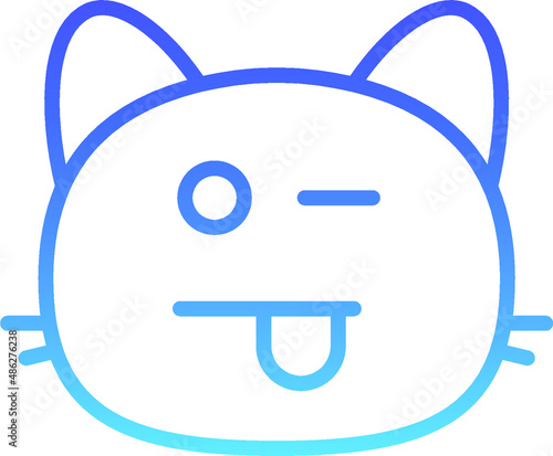 cat teasing Line Gradient