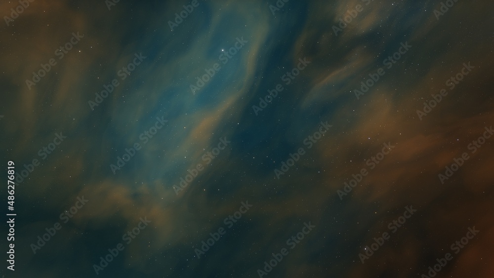 Fototapeta premium Science fiction illustrarion, deep space nebula, colorful space background with stars 3d render 