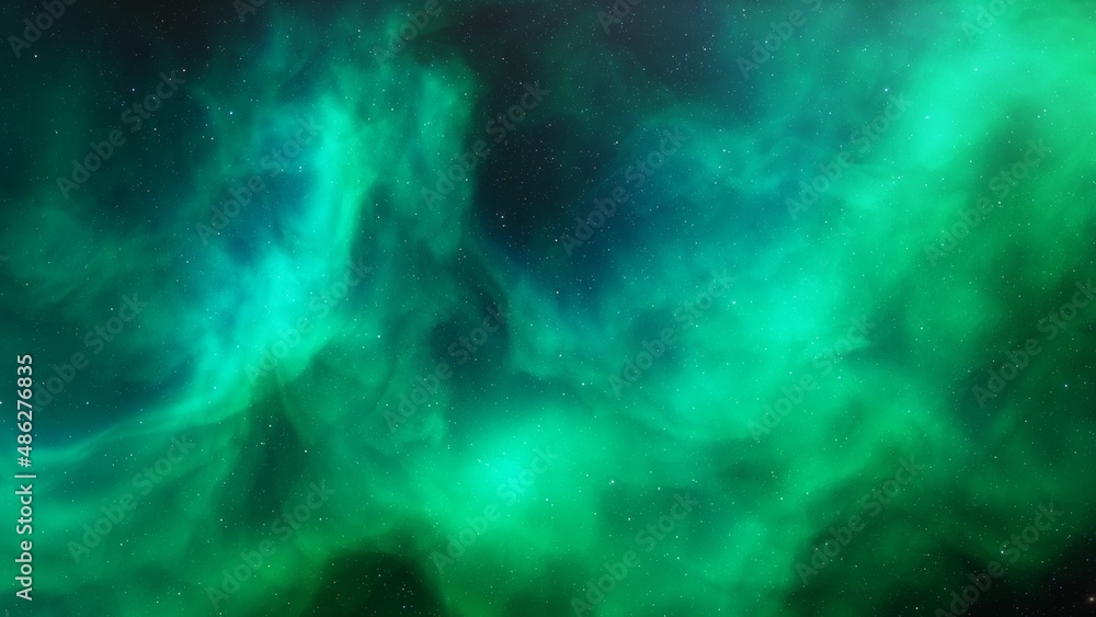 Science fiction illustrarion, deep space nebula, colorful space background with stars 3d render	
