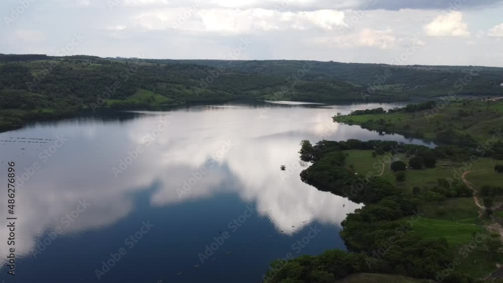 beautiful drone shot river uberlandia minas gerais beautiful drone shot river uberlandia minas gerais