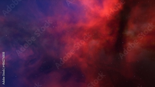 Science fiction illustrarion  deep space nebula  colorful space background with stars 3d render  