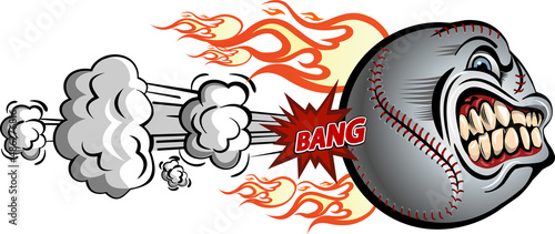 Angry flaming screaming baseball