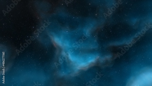 Science fiction illustrarion, deep space nebula, colorful space background with stars 3d render	
