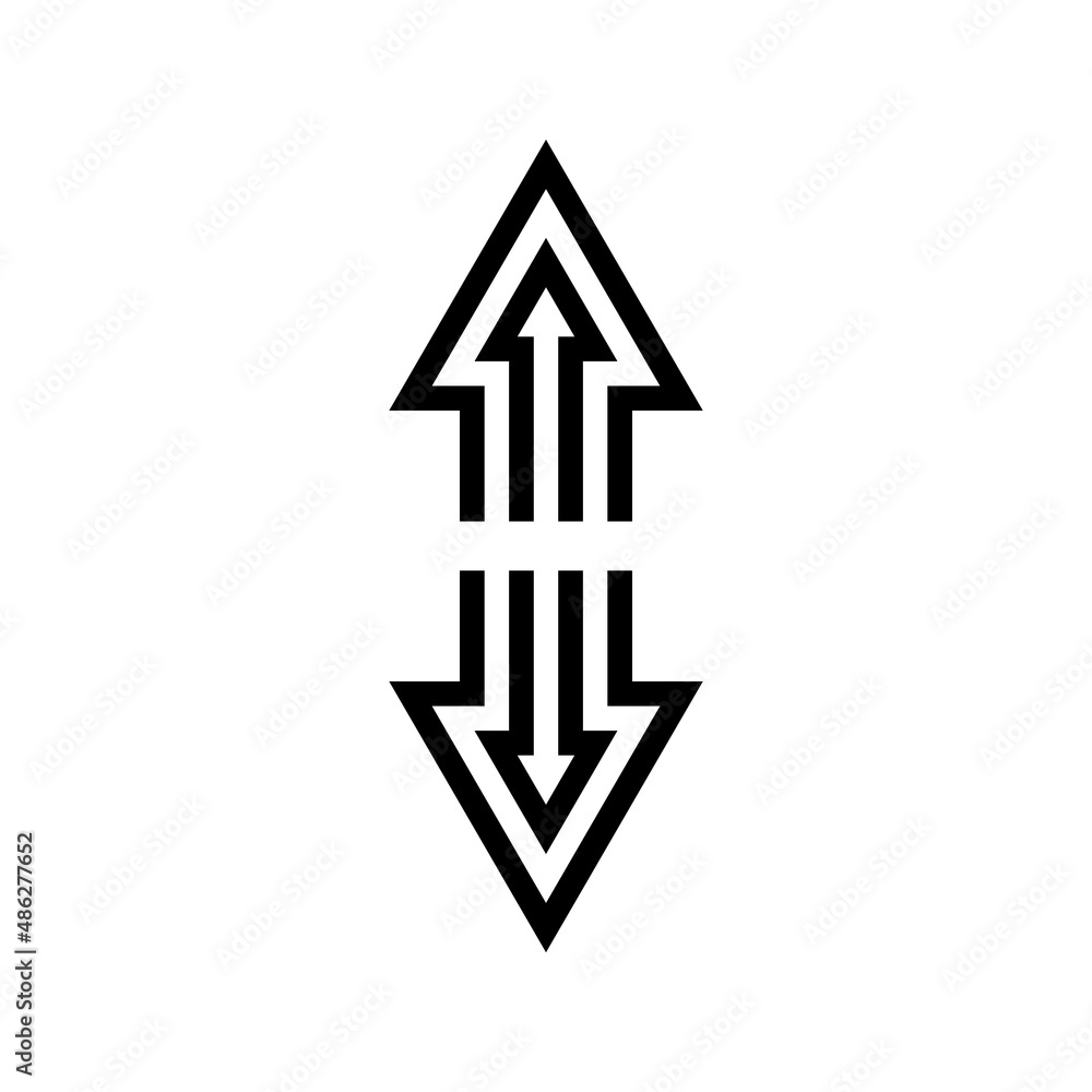 arrow scroll line icon vector. arrow scroll sign. isolated contour symbol black illustration arrow scroll line icon vector. arrow scroll sign. isolated contour symbol black illustration