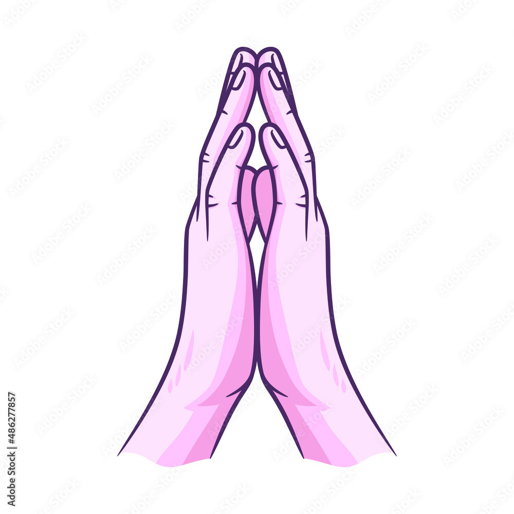 Praying hands illustration vector drawing Stock Vector Adobe Stock