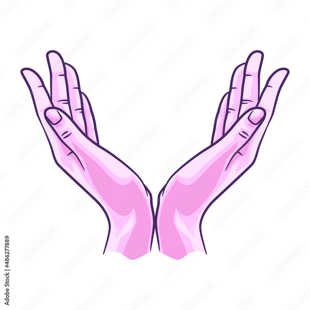 Praying hands illustration vector drawing Stock Vector Adobe Stock