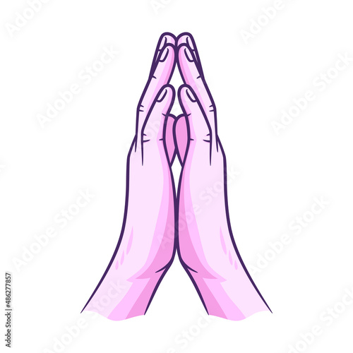 Praying hands illustration vector drawing